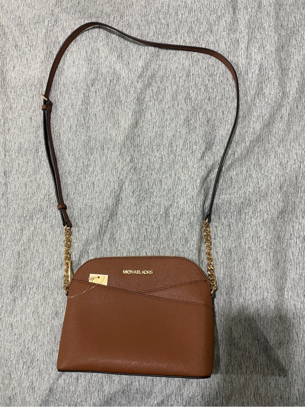 Michael Kors Chestnut Saffiano Leather Crossbody with Gold Hardware